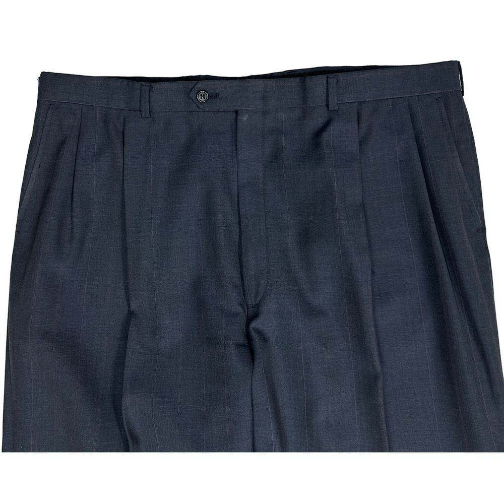 VTG Mens Burberrys' Suit Boyds Philadelphia Blue Wide Pinstripe Wool 48R - Picture 8 of 10